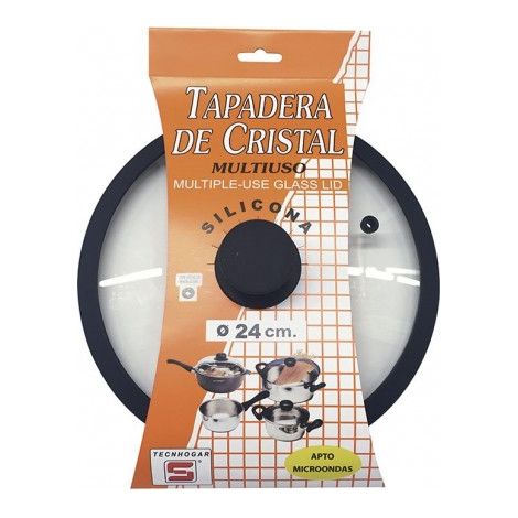 TAPADERA CRISTAL/SILICONA 20CM.TECNHOGAR - EHLIS