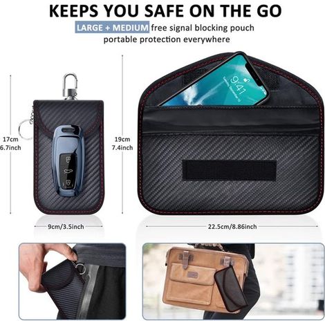 Caja de Faraday con fundas para llaves de coche - Bloqueo de señal - Antirrobo (1/2)