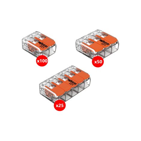 WAGO - LOT de 175 Bornes de 2 u00e0 5 conducteurs pour fils souple et rigide - 0.08 u00e0 4mmu00b2 (1/3)