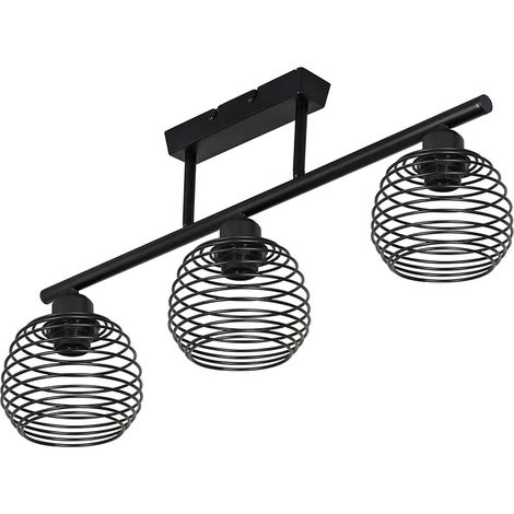 GBLY Deckenleuchte Vintage Deckenlampe Retro - E27 Industrial Küchenlampe Schwarz Design Esszimmerlampe Deckenbeleuchtung für Wohnzimmer Schlafzimmer Küche Esszimmer Arbeitzimmer Esstisch max. 25W