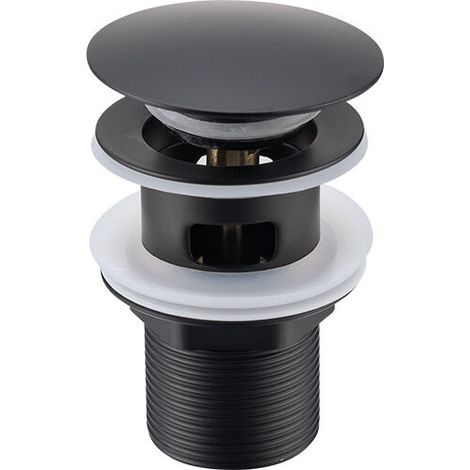 Sink Drain Pop-up Drain with Automatic Overflow Universal Black Basin Bathtub Bathroom
