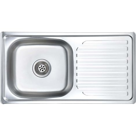 Maison Exclusive - Einbauspüle mit Sieb und Siphon Edelstahl