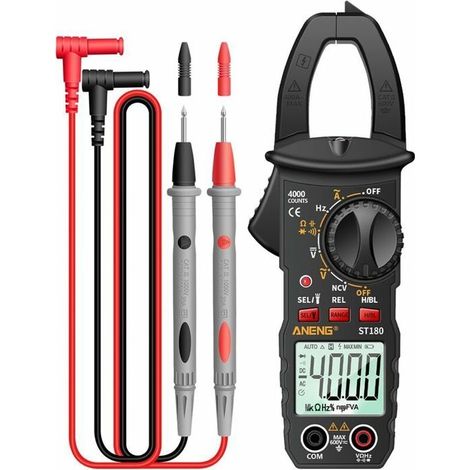 ST180 4000 Compteurs Pince Multimètre Numérique Pince Ampèremétrique Voltmètre Ampèremètre Tension AC DC AC Courant Compteur NCV Te (1/5)