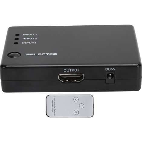 Commutateur HDMI 3 Entrées 1 Sortie 1080P avec Télécommande (1/5)