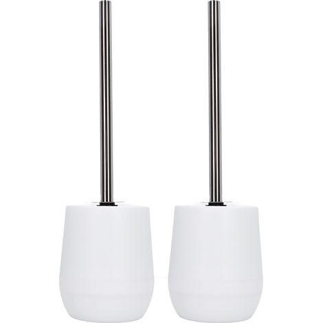 Kreatives skandinavisches WC-Bürstenset mit weißem Halter, 2er-Set (1/5)