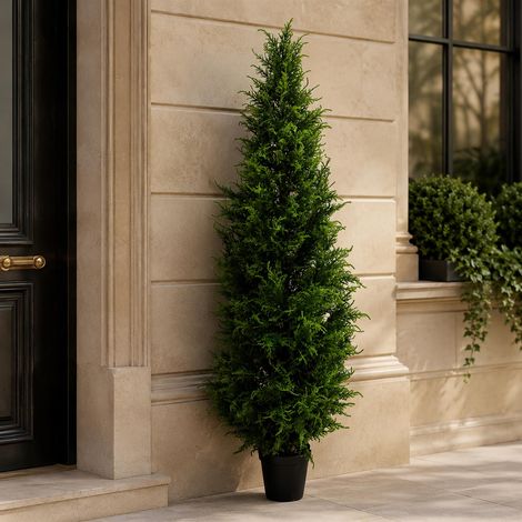 Artificial UV Resistant Outdoor 150cm Cypress Cedar Topiary Tree (1/4)