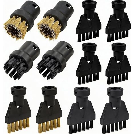 Kit Accessoires 12 Pièces pour Nettoyeur Vapeur Kärcher, Compatible avec SC1 SC2 SC3 SC4 SC5, Brosses de Nettoyage, Grande Brosse Ronde et Buses Puissantes, pour Cuisine, Sols, Voiture et Fenêtres (1/5)