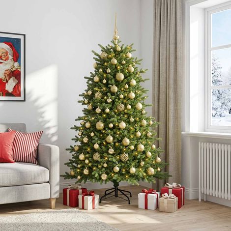 vidaXL Árbol de Navidad artificial con bolas 240 cm 300 LED (1/2)