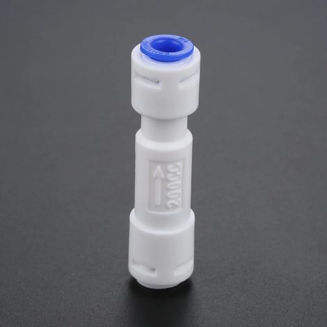 (200cc - caractéristiques) 1 régulateur de débit d'eaux usées pour système d'osmose inverse, raccord rapide pour tuyau de 1/4" de diamètre extérieur (1/5)