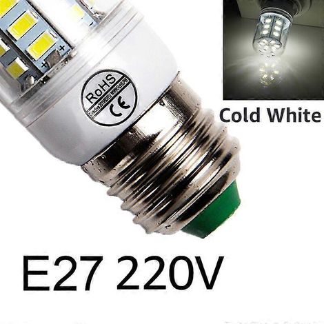 Lot de 6 ampoules LED E27/E14 220V (24, 36, 48, 56, 69, 72 LED) et 240V (24 LED, blanc froid, 48 LED) pour la décoration intérieure. (1/5)