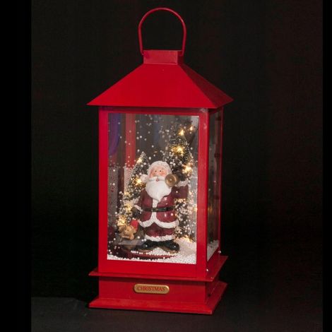 Feeric-lights Weihnachtslaterne rot 19x19x38 cm LED Schnee
