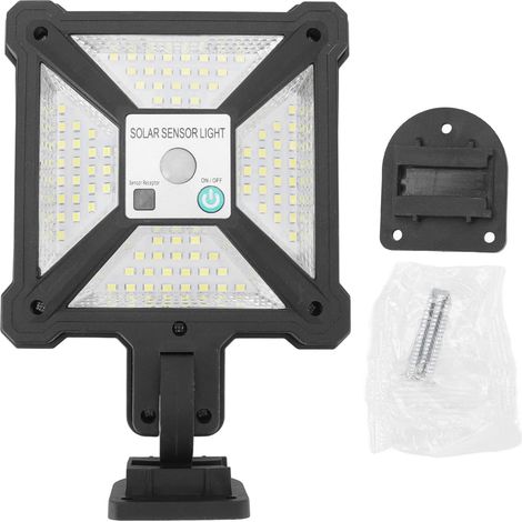 Solarbetriebene LED-Straßenleuchte mit Bewegungsmelder, wasserdichte Wandleuchte (IP65), Außenleuchte für Hof, Terrasse, Garten, Parkplatz, 3000 lm, 3 Modi, 76 LEDs (1/5)