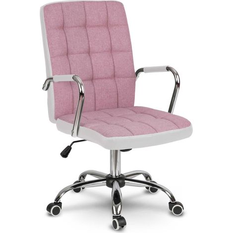 Benton Bürostuhl mit Stoffbezug, rosa und weiß (1/5)