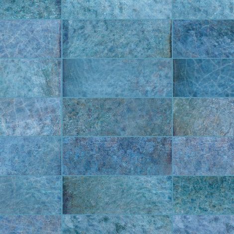 Carrelage effet Zellige Bleu Foncé 20x6,5x0,85 cm Caldero - Mur intérieur (vendu par carton de 0,5 m²) - RO'MA CARRELAGE