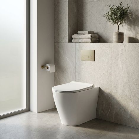WC filomuro rimless in ceramica fissaggi nascosti bianco 36x55 cm – Mirto  Ceramica Dolomite