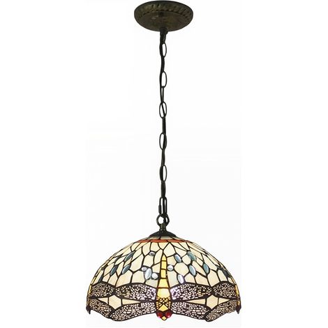 AUTRUCKER 30cm libellule peu profonde 9 watt Boîte de lustres rétro européens Lumière chaude 220VE27 lampe adaptée aux lustres de salon lampe de la lampe (1/3)