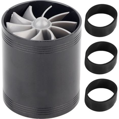 Turbocompresseur à double ventilateur Turbonator pour voiture, économiseur de carburant, noir-