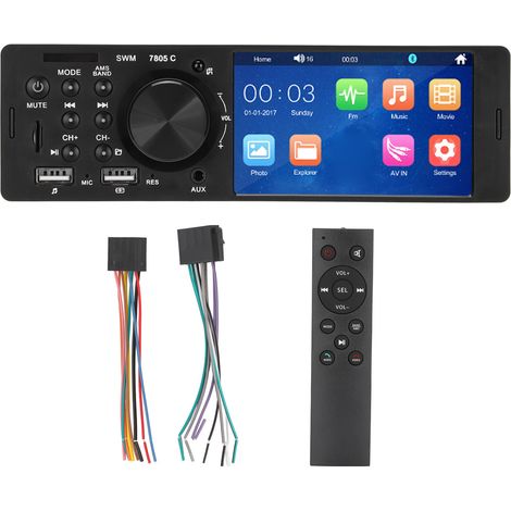 Lecteur MP5 Voiture 4,1 Pouces Écran Tactile HD Double Port USB Bluetooth Appel Mains Libres Image de Recul Système Audio (1/5)