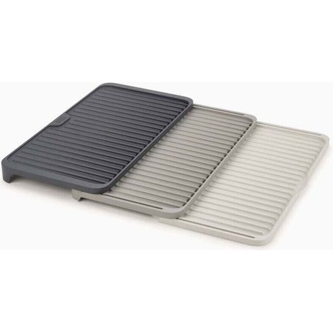 Joseph Joseph Tier dish drainer, large drainage capacity, foldable and compact, non-slip, modern grey colour. (1/4)
