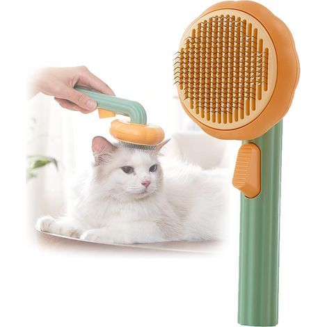 Self-cleaning pet grooming brush - Lick brush for long/short-haired cats and dogs, removes knots and loose hair - AquaForge (1/5)