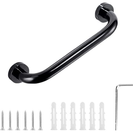 Shower rails, bath handles, solid wall handles, bathroom security bars with screws and expansion screws, for installation in the bathroom and next to the toilet (40 cm) (1/5)