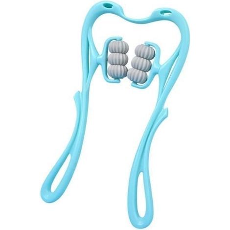 (Blu) Massaggiatore ergonomico per il collo con 6 ruote per alleviare il dolore muscolare - Blu (1/4)