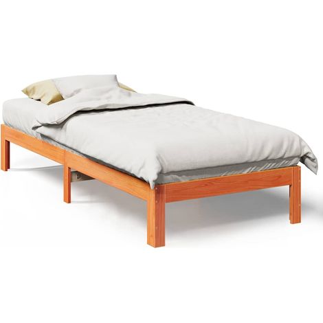 Maison Exclusive - Giroletto senza Materasso Marrone Cera 90x200 cm Massello Pino