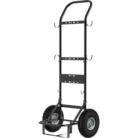 Chariot à Bouteilles de Gaz et Chauffe-Eau, Diable en Acier avec Roues Pneumatiques 26 cm (10”), Idéal pour Camping et Toilettage d’Animaux, D52 (1/5)