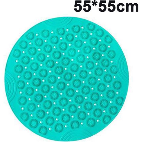 Tapis de douche rond, tapis de bain anti-moisissure sans BPA, antidérapant, avec ventouses et trous de drainage pour salles de bain