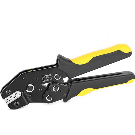 Pince à sertir haut de gamme pour cosses 24-16 AWG, à cliquet, PVC + acier TU-SN-28B 0,25-1,5 mm² (1/5)
