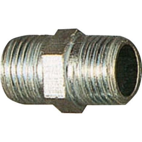 raccord filetA  hexagonal double 1/2 x 3/4 acier galvanisA