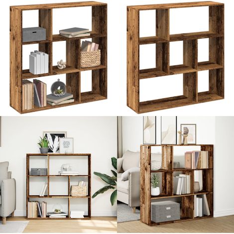 vidaXL Raumteiler-Bücherregal Altholz-Optik 102x29x103,5 cm (1/5)