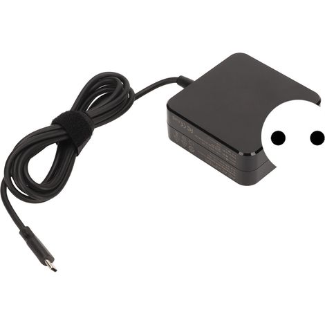 Adaptateur secteur USB-C 65 W pour ordinateur portable, chargeur portable et léger pour la maison, les voyages et le bureau, prise UE 100-240 V