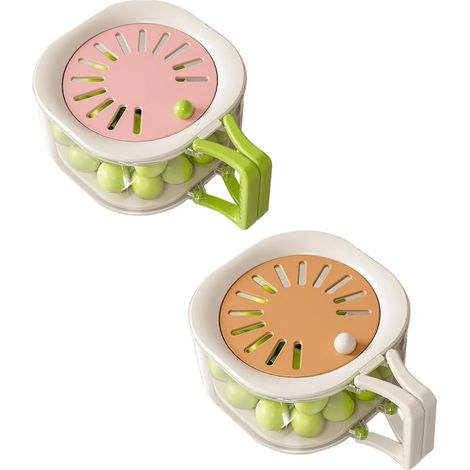 Obstwaschschale – 1 Stück – PP und PET – Herausnehmbarer Abtropfkorb – Für Küche und Kühlschrank – 15 x 15 x 8,5 cm (1/5)