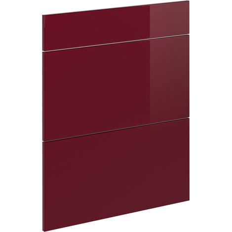 Façade de cuisine R-Line, Rouge brillant, 59.6x70.4cm façade de meuble pour meuble bas à tiroirs, Vicco (1/5)