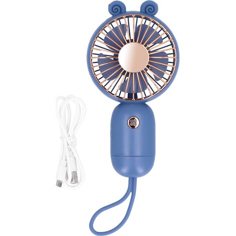 Ventilateur portatif USB réglable silencieux mini pour école extérieur bureau maison, bleu violacé
