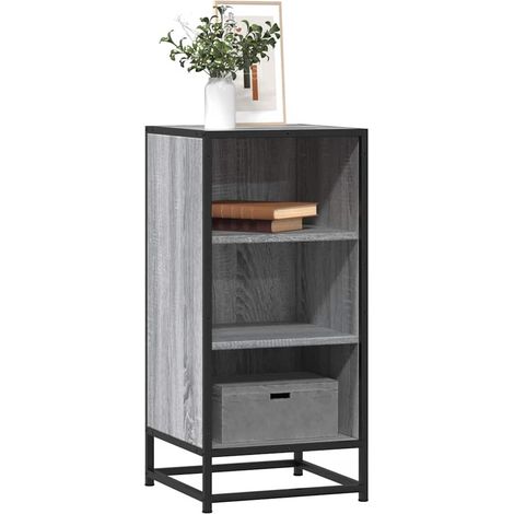 Sideboard Grau Sonoma 35,5x35x76 cm Holzwerkstoff und Metall
