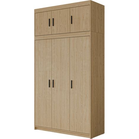 Armoire Novduni 104, Chêne, 246x133x53cm, Portes d'armoire: Avec des charnières, Nombre d'étagères: 7 (1/4)