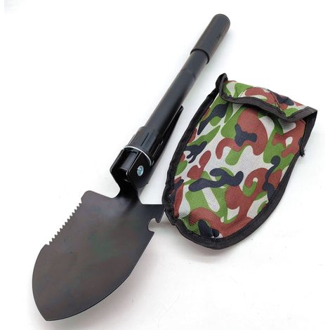 Pelle Pliante - Pioche Pliante En Acier Inoxydable - Pour Randonnée Camping Jardinage Survie Déneigement - 1 Pièce (1/5)