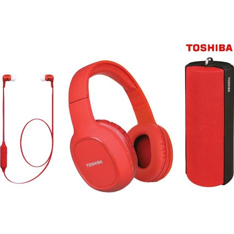 TOSHIBA - ALTAVOZ + AURICULAR + AURICULAR IN-EAR BLUETOOTH - ROJO