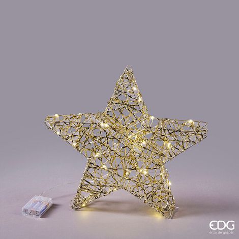 EDG Enzo De Gasperi Decoro Stella Natale Intreccio 40 MicroLed D 40 Cm L 6 Cm Gold (1/2)