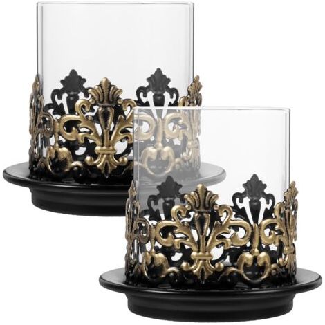 Lot de 2 bougeoirs d��coratifs pour chambre �� coucher, bougeoirs votifs en fer, pour mariage.