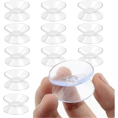 12 ventouses en plastique double face sans crochets pour assiettes en verre afin d'empêcher le glissement de l'assiette en verre (1/5)