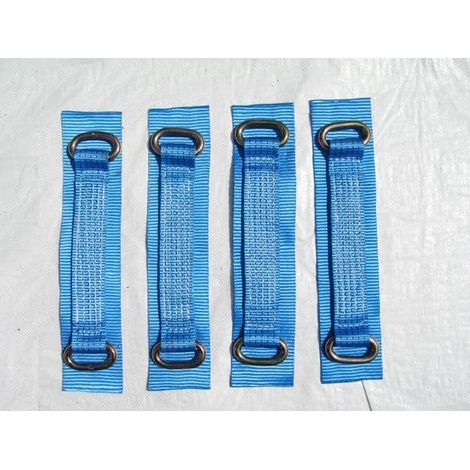 x4 12" Oval Link Wheel Straps - Recovery Bridging Trailer Car Vehicle Web Alloy