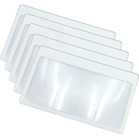 Loupes de Poche au Format Carte de crédit - Petite loupe pour Carte avec grossissement 3X, Ultra Fine, Flexible et incassable, Transparente, 5