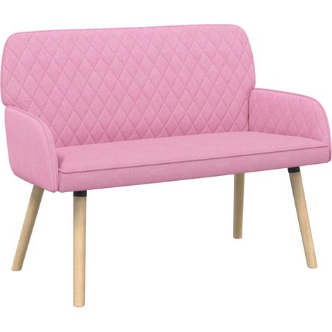 2 Seater Sofa with Solid Wood Legs 2-Seater Pink Linen Fabric vidaXL (1/5)