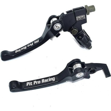 Ensemble de leviers d'embrayage et de frein pliables compatibles avec les motos tout-terrain CRF, KLX, Pit Pro Racing, Xmotos, BSE et Kayo. Pièces en alliage d'aluminium (PPR) avec logo A. (1/5)