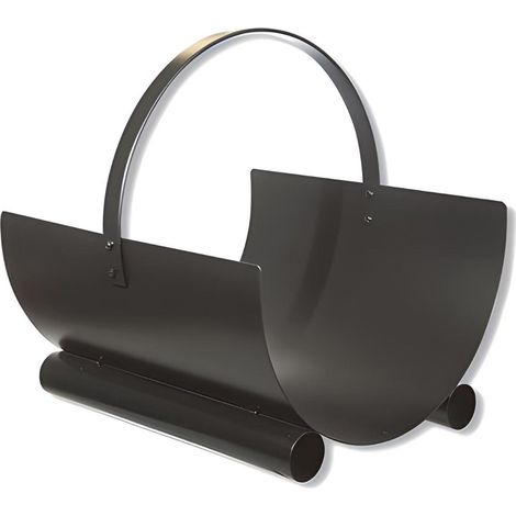 Porte bûches en fer forgé noir – Dimensions 23 x 40 x 40 cm – Design élégant pour intérieur et extérieur – Adapté pour bois dur – Visiodirect