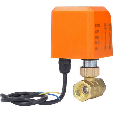 Vanne à bille motorisée 2 fils 2 voies normalement fermée DN15 Laiton ABS Moteur synchrone AC220V (1/5)