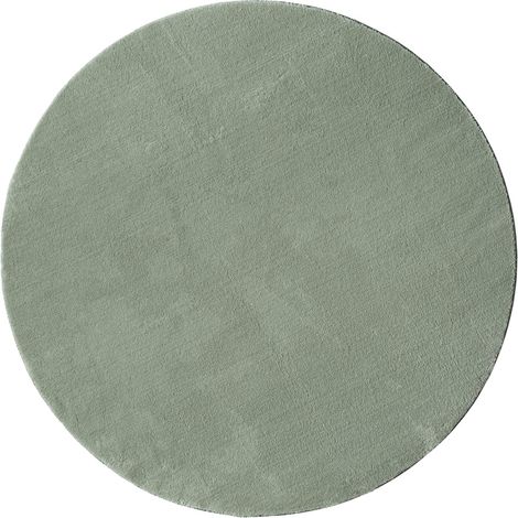 1 Tapis Rond Doux Imitation Fourrure Vert Antidérapant Lavable 30 Degrés Pour Salon Chambre (1/3)